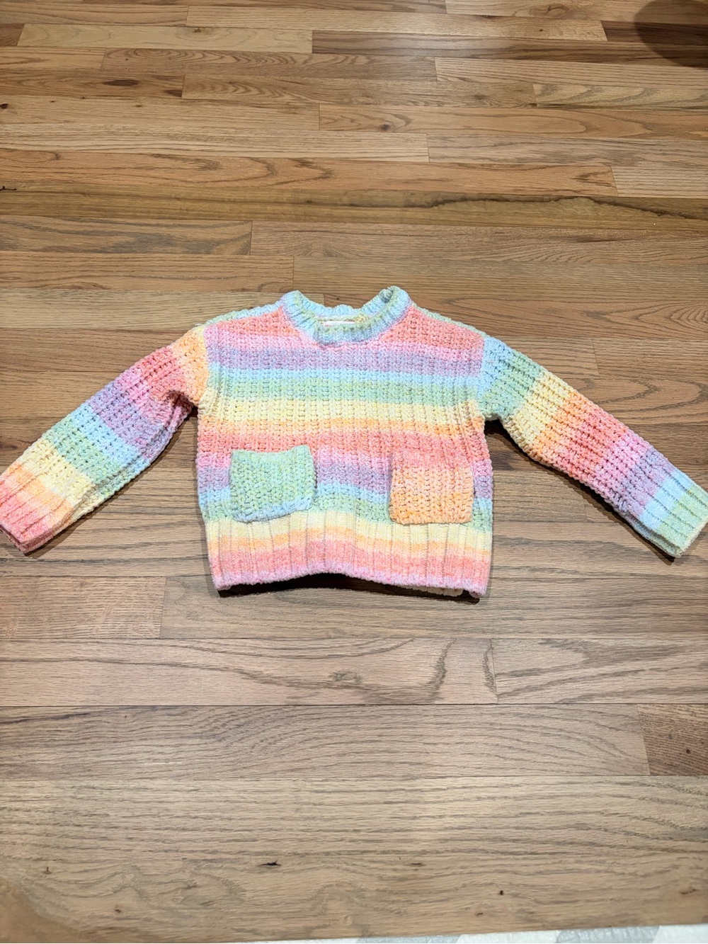 Design History toddler girl boutique brand chenille rainbow sweater